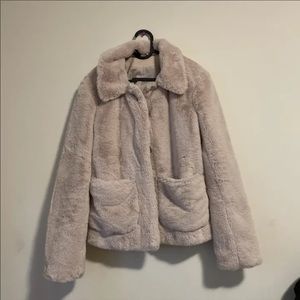 H&M Creme Faux Fur jacket